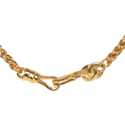 Chanel Vintage Gold Plated Fringe CC Pendant Necklace