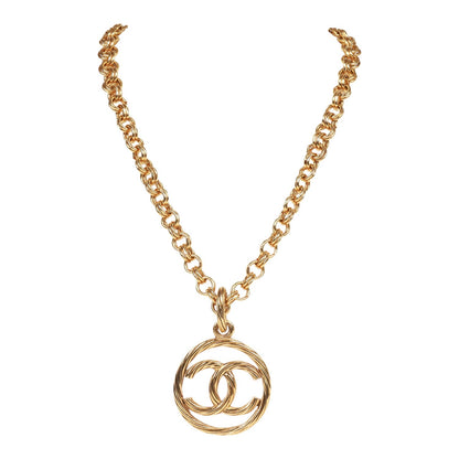 Chanel Vintage Gold Plated Encircled CC Long Necklace