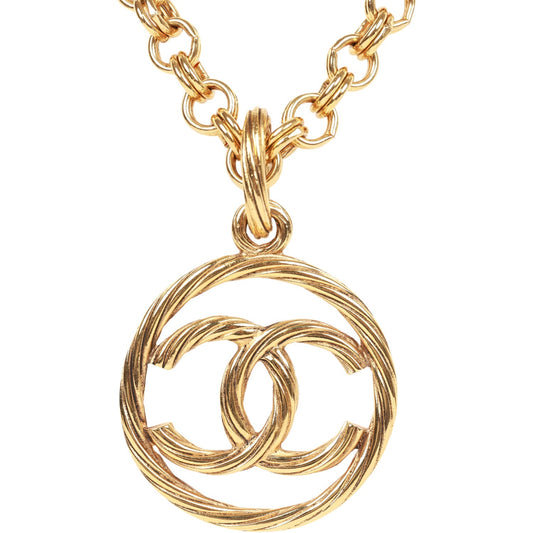 Chanel Vintage Gold Plated Encircled CC Long Necklace