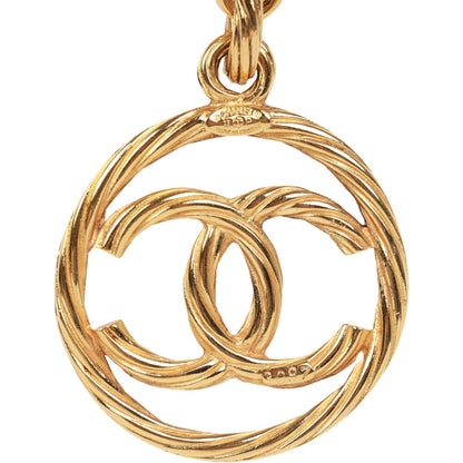 Chanel Vintage Gold Plated Encircled CC Long Necklace