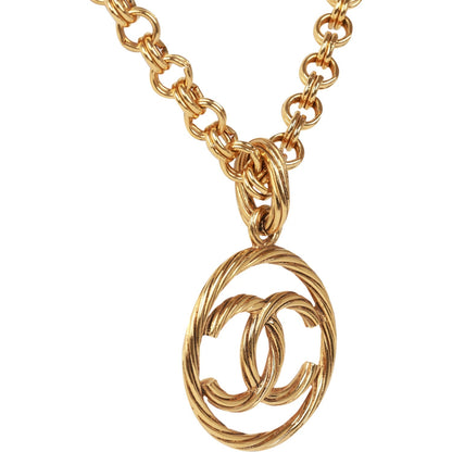 Chanel Vintage Gold Plated Encircled CC Long Necklace