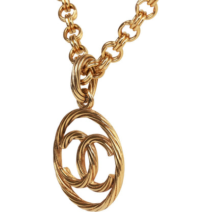 Chanel Vintage Gold Plated Encircled CC Long Necklace