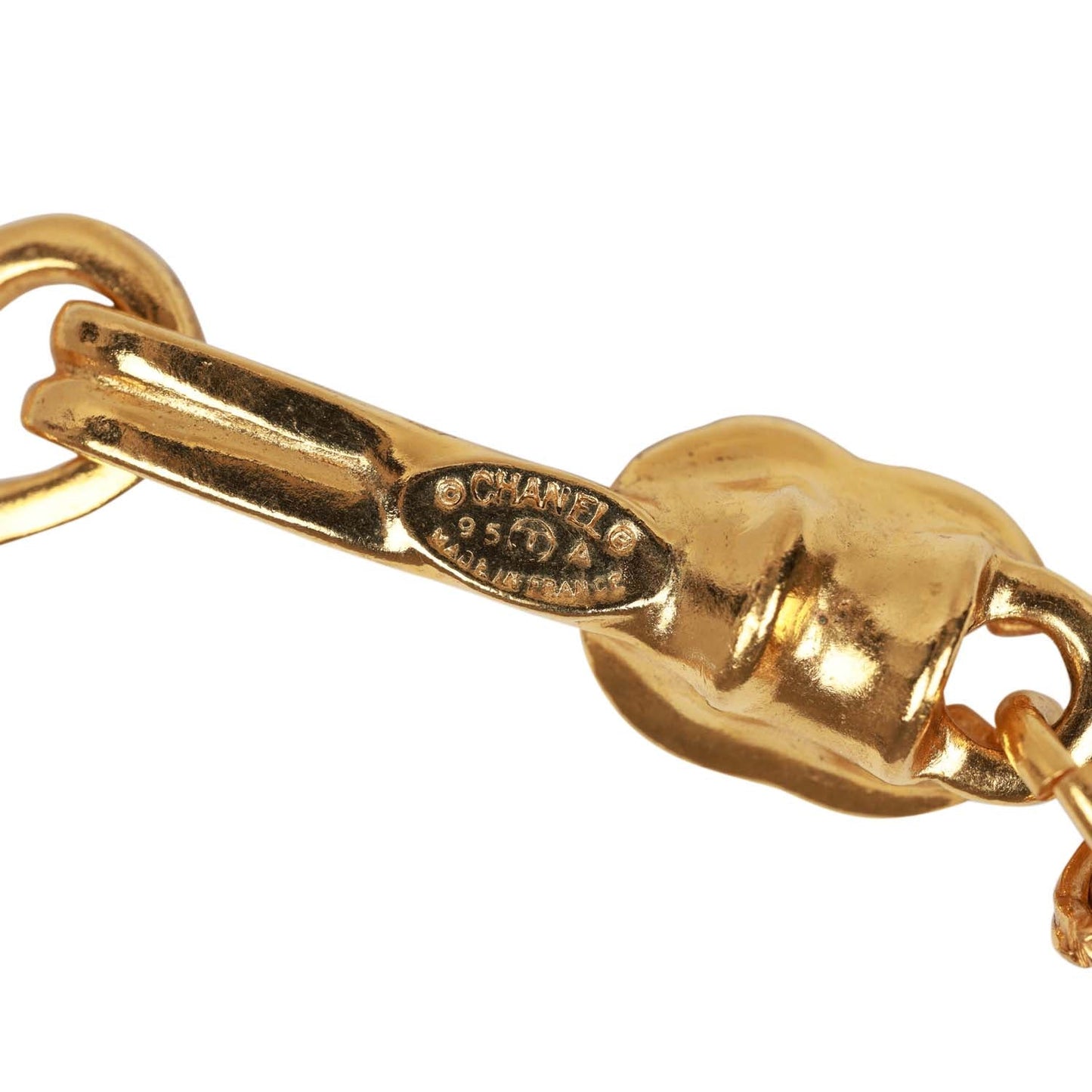 Chanel Vintage 24K Gold Plated Filigree Cut-Out CC Pendant Necklace