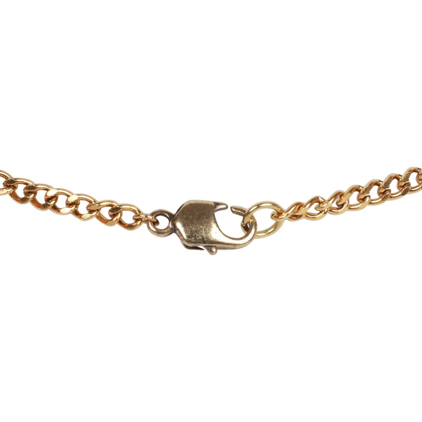 Chanel Vintage Gold Plated Pink Rhinestone CC Heart Pendant Necklace