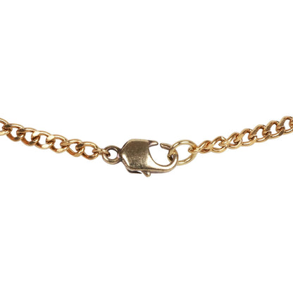 Chanel Vintage Gold Plated Pink Rhinestone CC Heart Pendant Necklace
