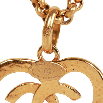 Chanel Vintage Gold CC Heart Pendant Necklace