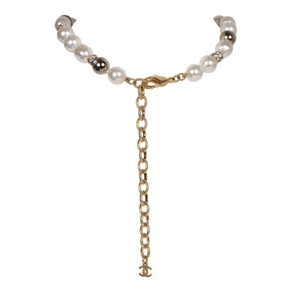 Chanel Pearl Choker with Clear Gripoix, Strass, and Gold