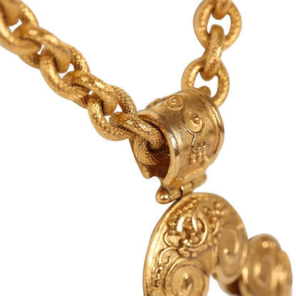 Chanel Vintage 24K Gold Plated Grapevine Mirror Pendant Necklace