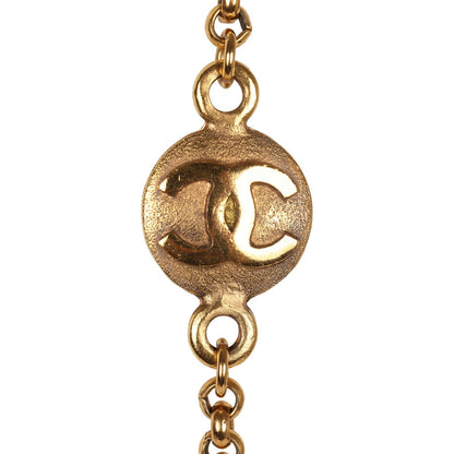 Chanel Vintage Medallion Cable Chain Gold Metal Necklace