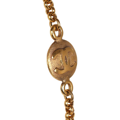 Chanel Vintage Medallion Cable Chain Gold Metal Necklace