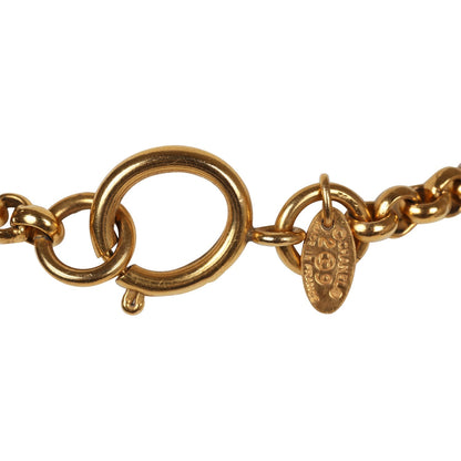 Chanel Vintage Medallion Cable Chain Gold Metal Necklace