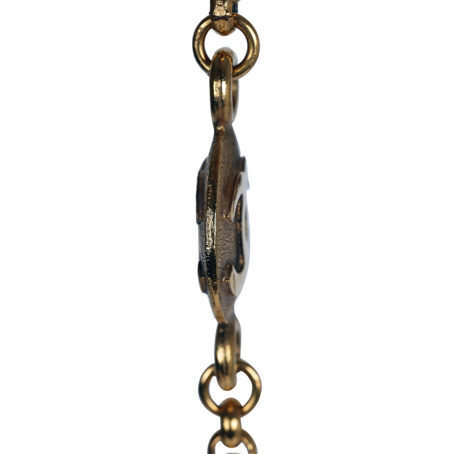 Chanel Vintage Medallion Cable Chain Gold Metal Necklace