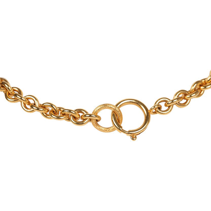 Chanel Vintage 24K Gold Plated Long CC Heart Pendant Necklace