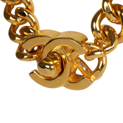 Chanel Vintage 24K Gold Plated Turn Lock Necklace