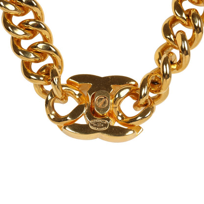 Chanel Vintage 24K Gold Plated Turn Lock Necklace