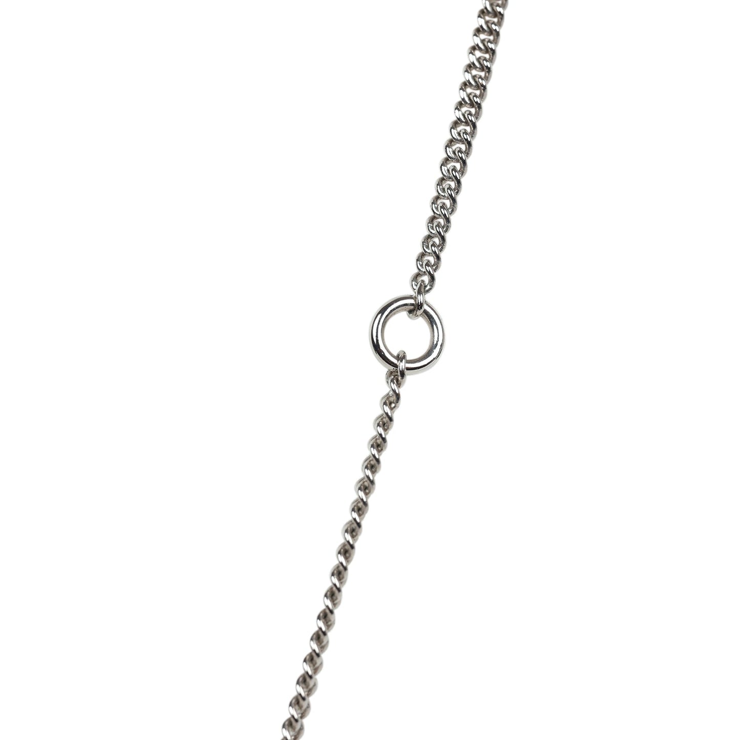 Chanel Silver CC Crystal Choupette Cat Emoji Pendant Necklace
