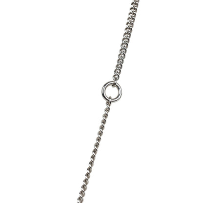 Chanel Silver CC Crystal Choupette Cat Emoji Pendant Necklace
