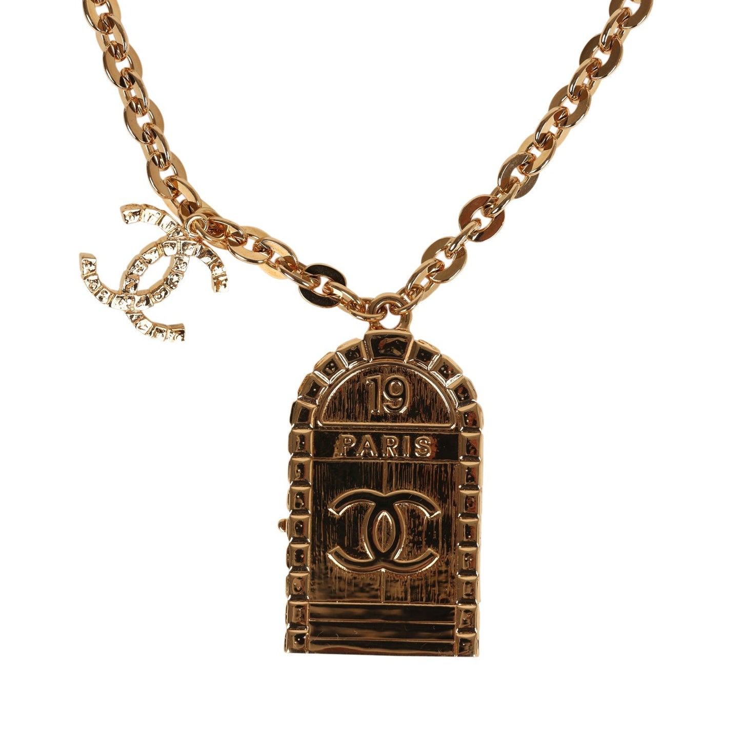Chanel Rue Cambon 31 Door Pendant Necklace Gold Tone Metal Hardware