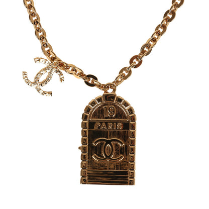Chanel Rue Cambon 31 Door Pendant Necklace Gold Tone Metal Hardware