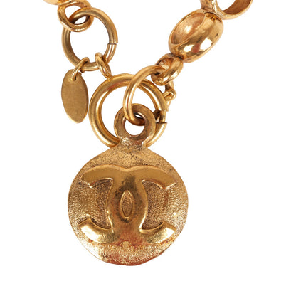 Chanel Vintage Rolo Chain Logo Bracelet Gold Metal