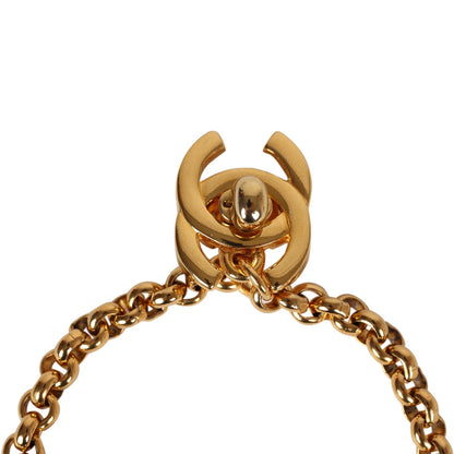 Chanel Vintage 24K Gold Plated "Chanel" Logo Charms Turnlock Bracelet