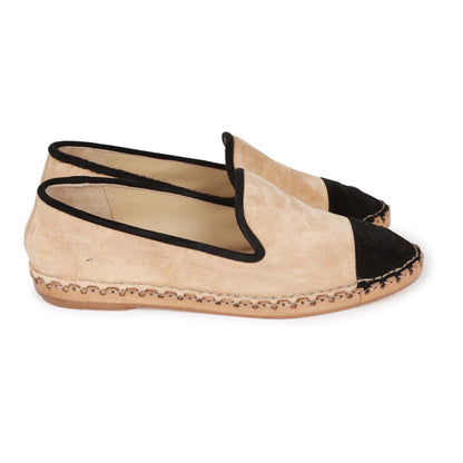 Chanel CC Espadrilles Beige and Black Suede 35