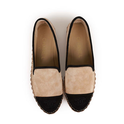 Chanel CC Espadrilles Beige and Black Suede 35