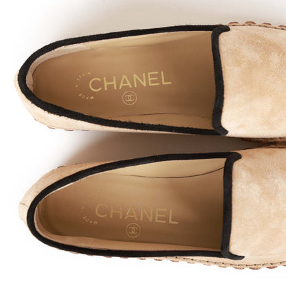 Chanel CC Espadrilles Beige and Black Suede 35