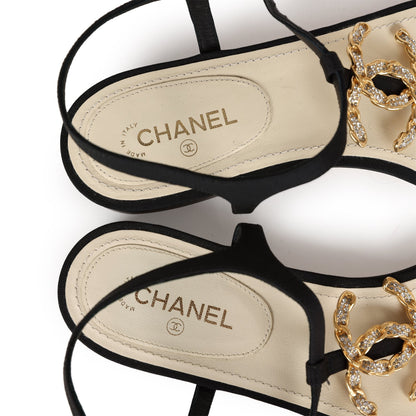 Chanel Jeweled CC Thong Sandals 37 EU