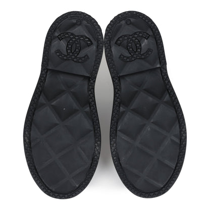 Chanel CC Caoutchouc Rain Boots Black/White Rubber 37 EU