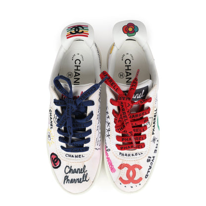 Chanel x Pharrell White Multi-Color Canvas Sneakers 35.5 EU