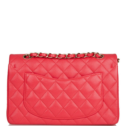Chanel Small Classic Double Flap Red Caviar Light Gold Hardware