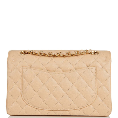Chanel Small Classic Double Flap Bag Beige Caviar Gold Hardware