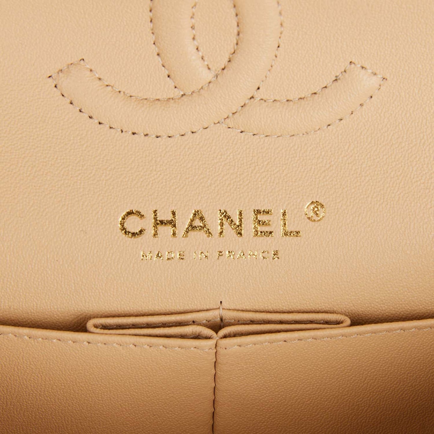 Chanel Small Classic Double Flap Bag Beige Caviar Gold Hardware