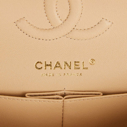 Chanel Small Classic Double Flap Bag Beige Caviar Gold Hardware