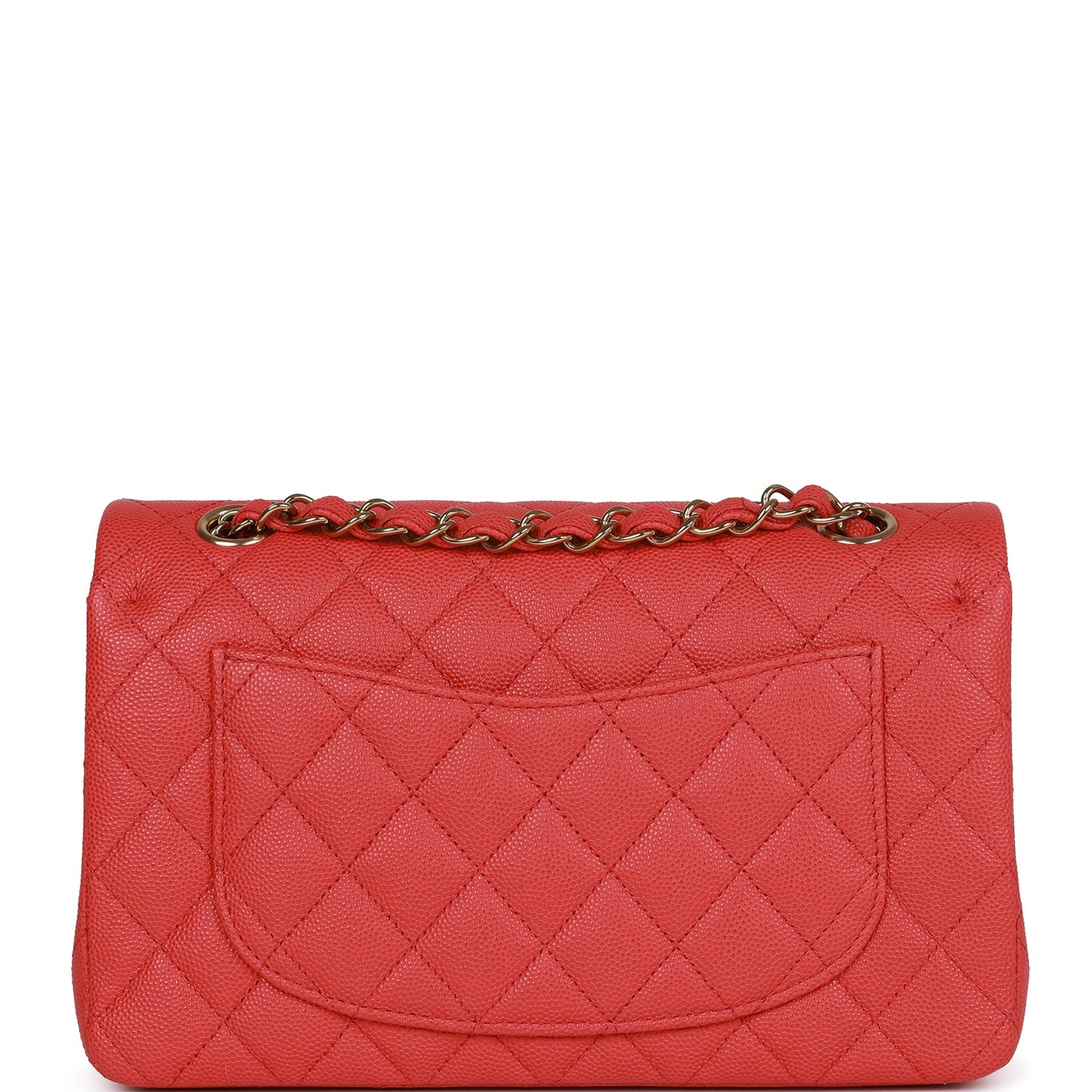 Chanel Small Classic Double Flap Red Caviar Light Gold Hardware