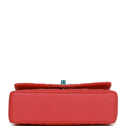 Chanel Small Classic Double Flap Red Caviar Light Gold Hardware