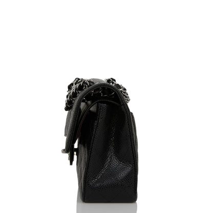 Chanel Small Classic Double Flap Black Caviar Silver Hardware