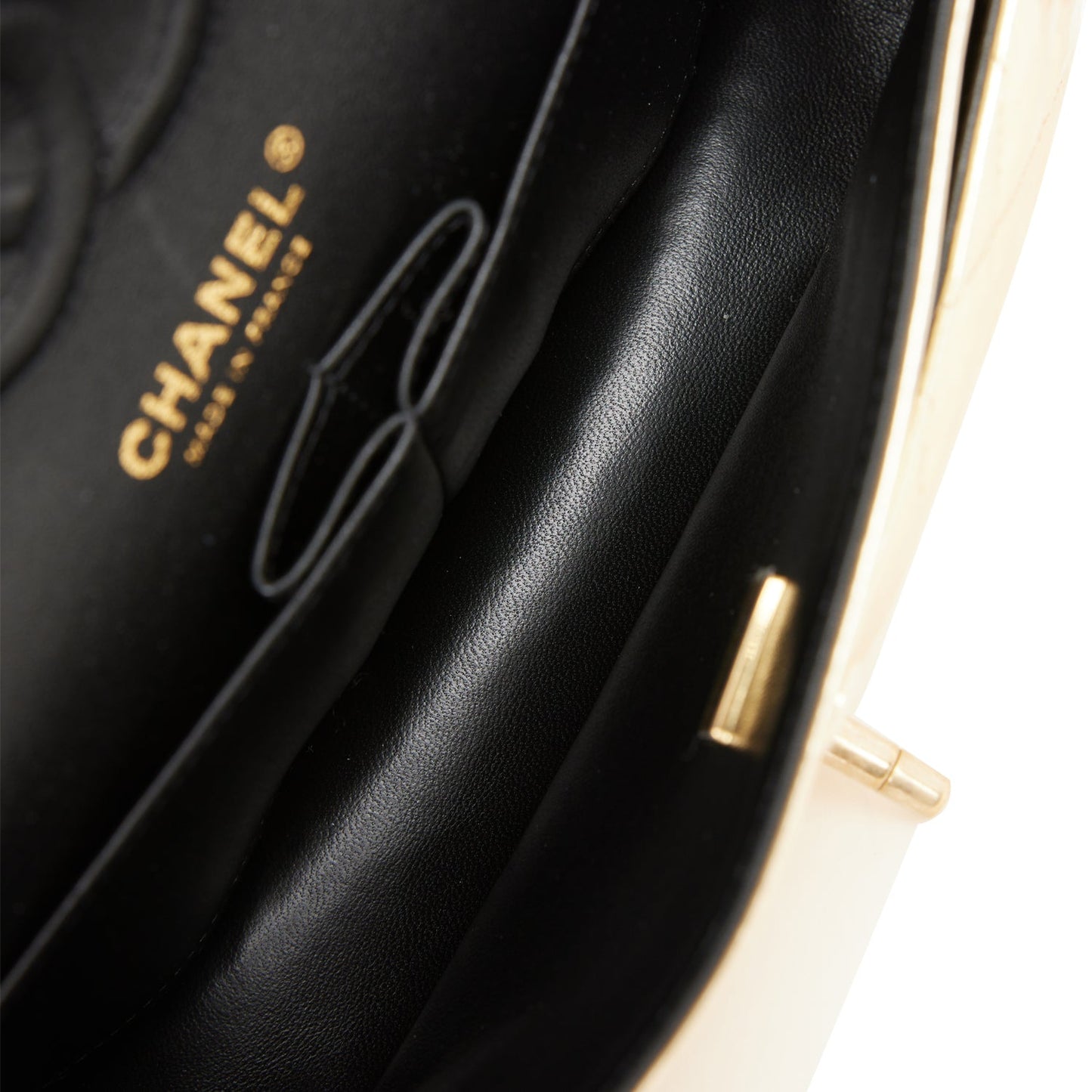Chanel Small Classic Double Flap Hammered Gold Metallic Calfskin Gold Hardware