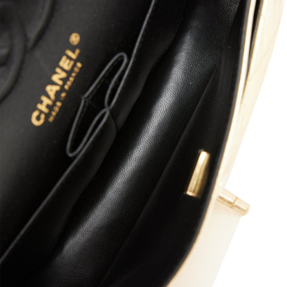 Chanel Small Classic Double Flap Hammered Gold Metallic Calfskin Gold Hardware