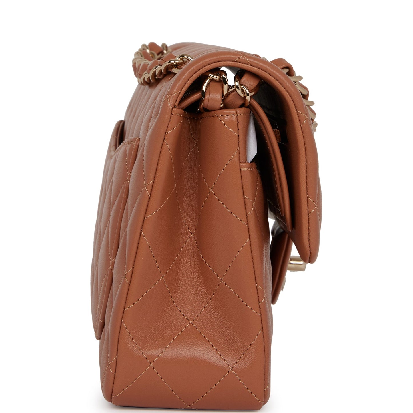 Chanel Small Classic Double Flap Bag Caramel Lambskin Light Gold Hardware