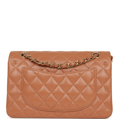 Chanel Small Classic Double Flap Bag Caramel Lambskin Light Gold Hardware