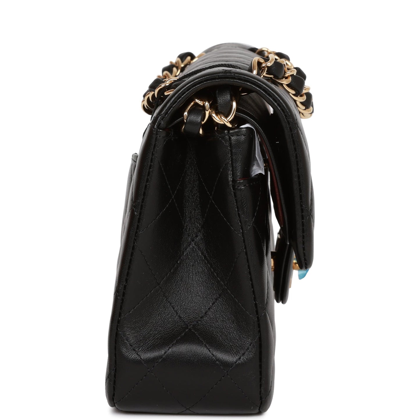 Chanel Small Classic Double Flap Black Lambskin Light Gold Hardware