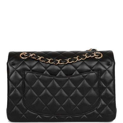 Chanel Small Classic Double Flap Black Lambskin Light Gold Hardware