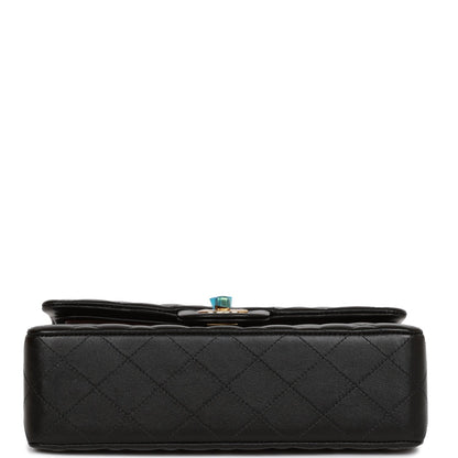 Chanel Small Classic Double Flap Black Lambskin Light Gold Hardware