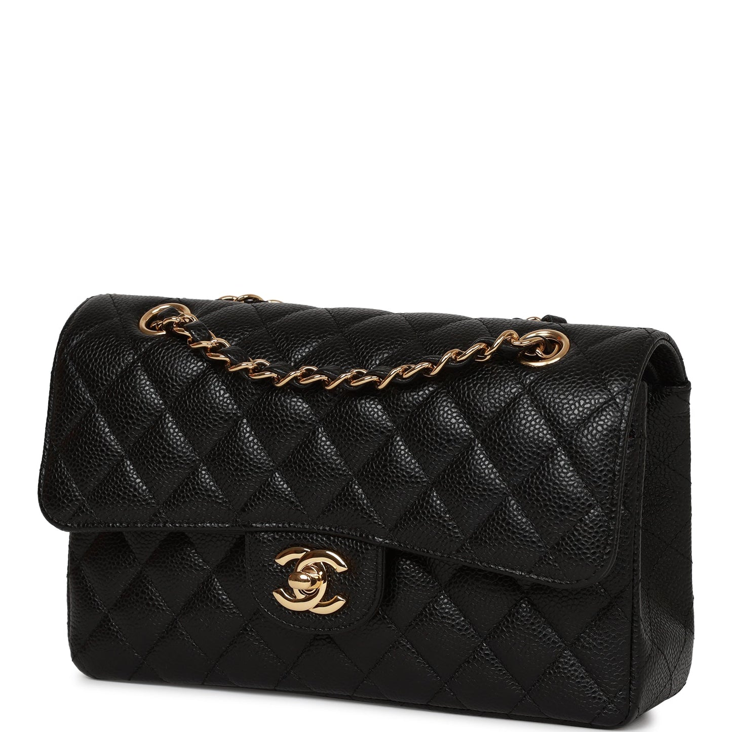 Chanel Small Classic Double Flap Bag Black Caviar Gold Hardware