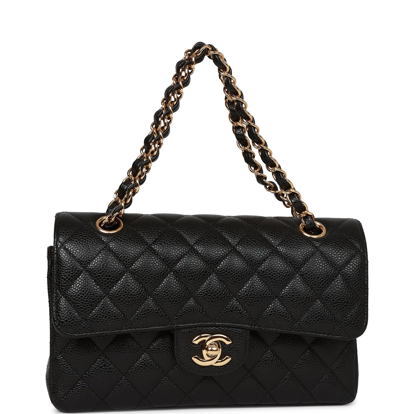 Chanel Small Classic Double Flap Bag Black Caviar Gold Hardware