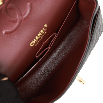 Chanel Small Classic Double Flap Bag Black Caviar Gold Hardware