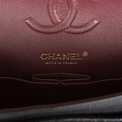 Chanel Black Quilted Caviar Small Classic Double Flap Bag Gold Hardware