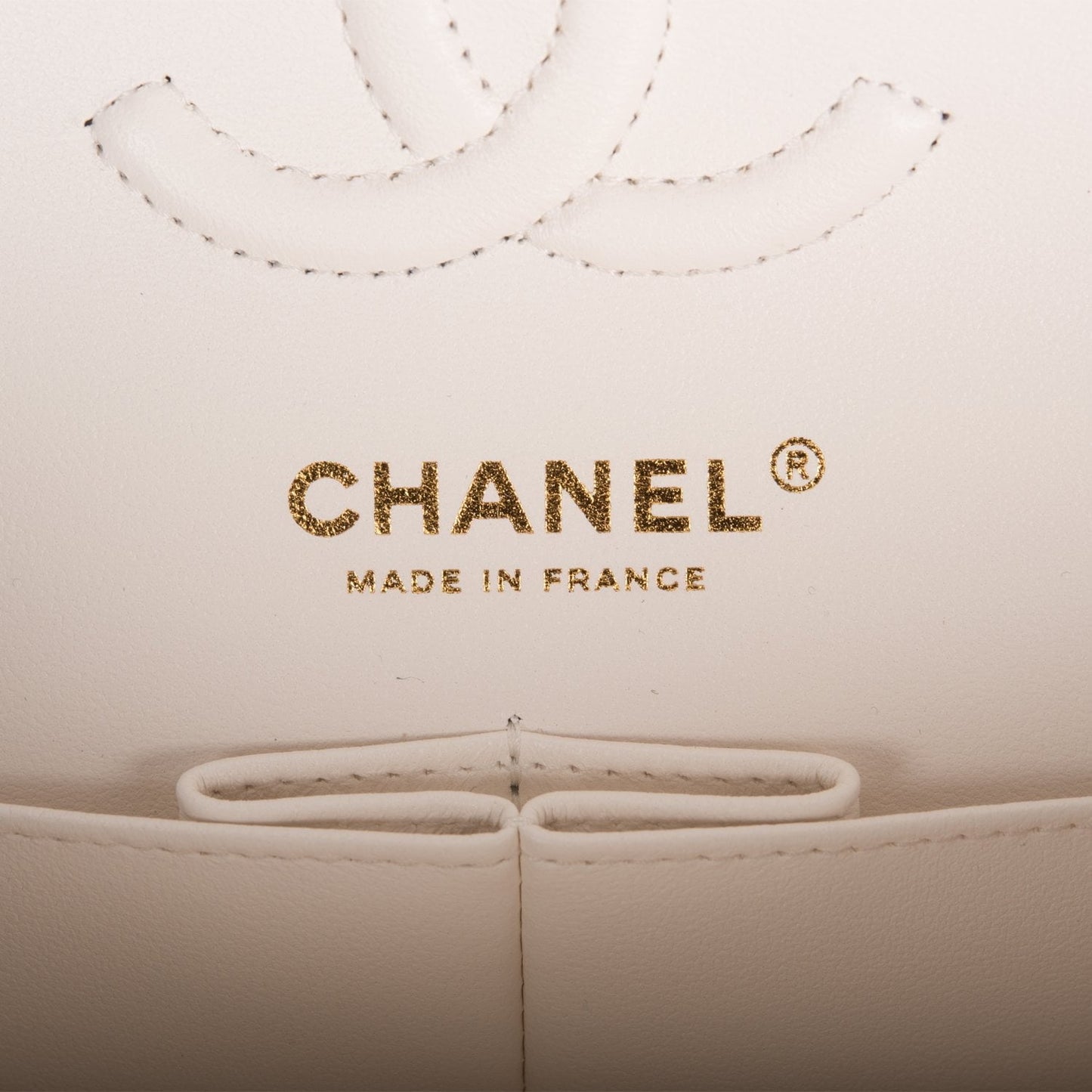 Chanel Small Classic Double Flap White Caviar Light Gold Hardware